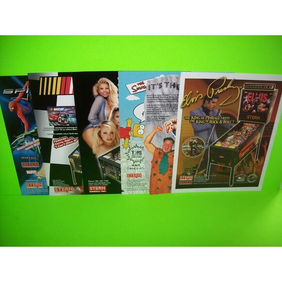 Pinball Flyer Lot Spider-Man Elvis Flintstones Nascar Simpsons Play Boy NOS #35 - Picture 3 of 4